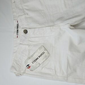 Etienne Marcel boyfriend twill white chino pants. NWT Size 27